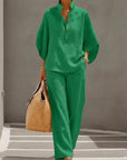 Vienna | Elegant Wide Leg and Collar 2 Piece Set