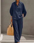 Vienna | Elegant Wide Leg and Collar 2 Piece Set