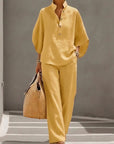 Vienna | Elegant Wide Leg and Collar 2 Piece Set