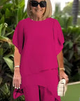 Everly | Draped Wide-Leg Trouser Set