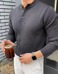 Theo | Ribbed Henley Sweater