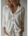 Frances | Hooded Button-Front Cardigan