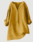 Carina | Refined V-Neck Button-Down Shirt