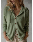Frances | Hooded Button-Front Cardigan