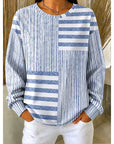 Adelaide | Striped Colorblock Crew Neck Sweatshirt
