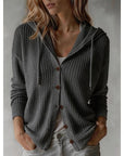 Frances | Hooded Button-Front Cardigan