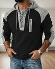 Wesley | Lace-Up Hooded Pullover Hoodie