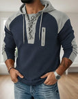 Wesley | Lace-Up Hooded Pullover Hoodie