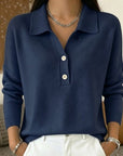 Eliza | Refined Collared Button Pullover
