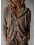 Frances | Hooded Button-Front Cardigan
