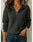 Annette | Textured Quarter-Zip Pullover