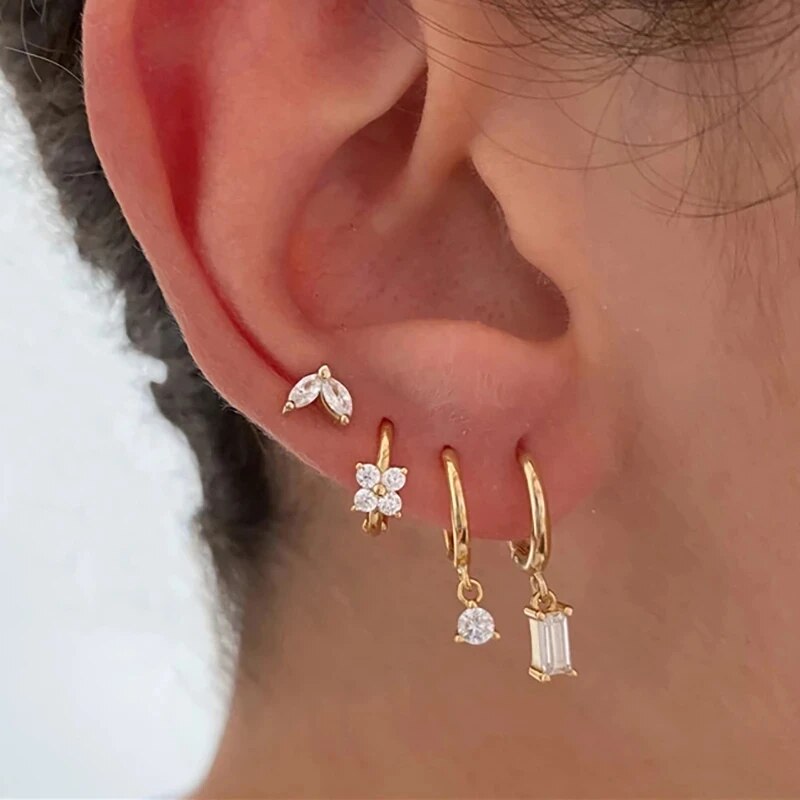 Odette Stud and Drop Earrings Set