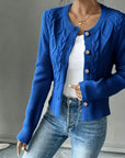 Eleanora | Cable-Knit Button-Front Cardigan