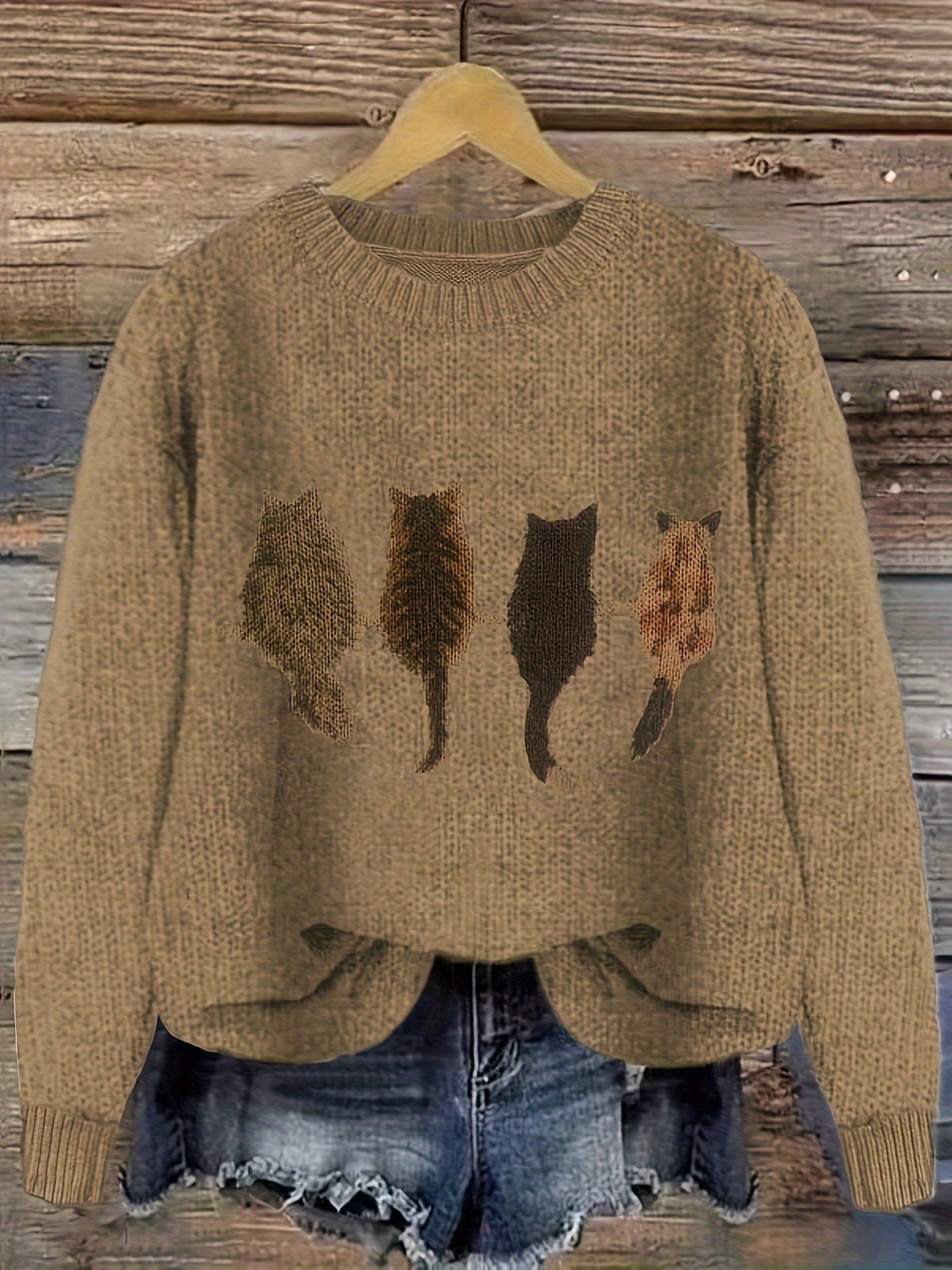 Tamara | Cozy Cat-Print Sweater