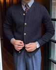 Arthur | Ribbed Button-Up Cardigan