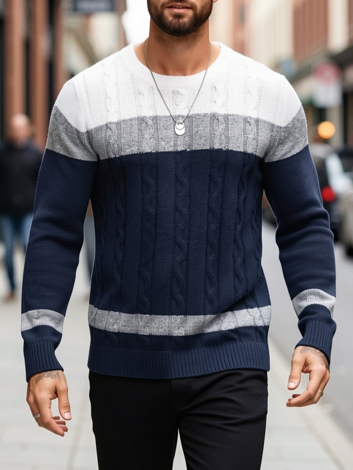 Nolan | Textured Cable-Knit Sweater
