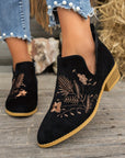 Isadora | Embroidered Low-Heel Ankle Boots