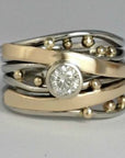 Vintage Gold Inlaid Zirconia Ring