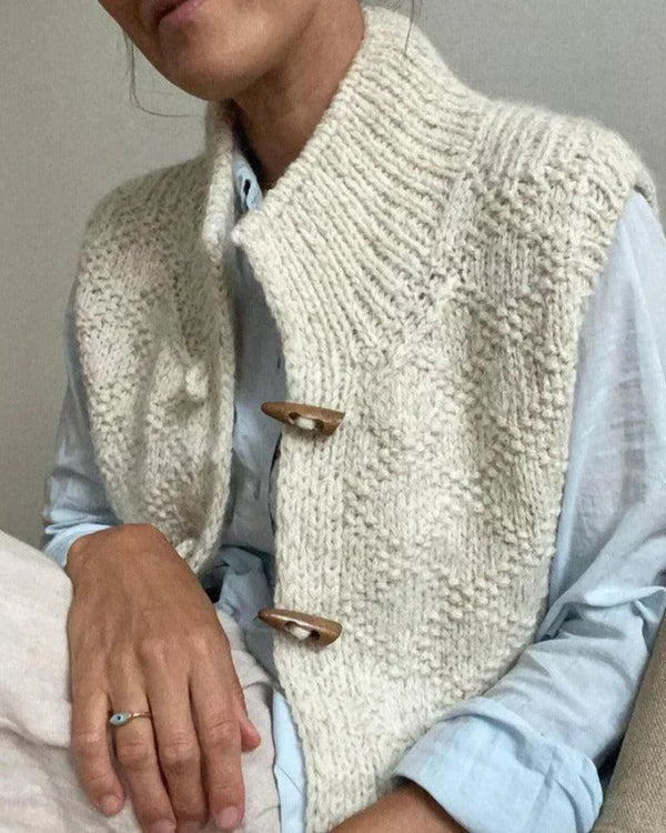 Elegant Knit Sleeveless Cardigan