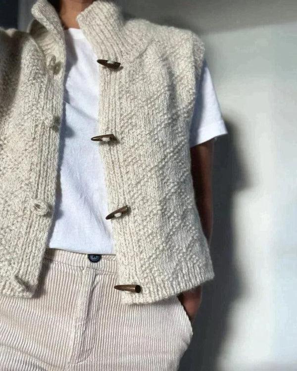 Elegant Knit Sleeveless Cardigan