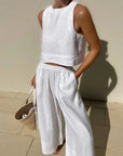 Karina | Casual Sleeveless Capri Pants Set
