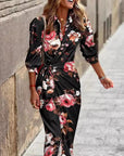 Striped Print Long Shirt Dress