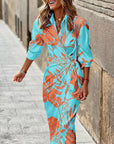 Striped Print Long Shirt Dress