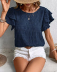 Annabel | Ruffle-Sleeve Textured Blouse