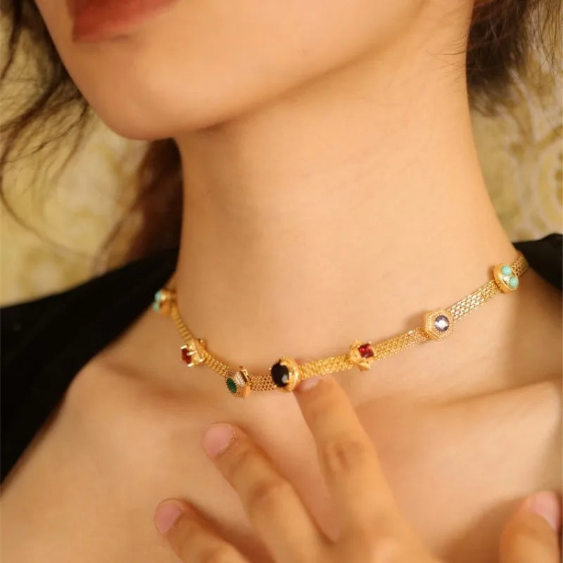 Chic Gem Necklace with Radiant Shine