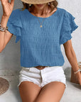 Annabel | Ruffle-Sleeve Textured Blouse