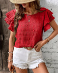 Annabel | Ruffle-Sleeve Textured Blouse