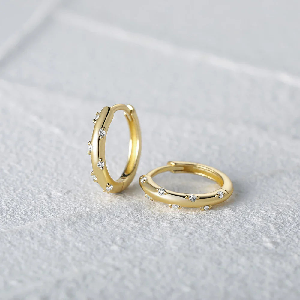 Dainty Huggie Hoops with Modern Charm