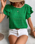 Annabel | Ruffle-Sleeve Textured Blouse