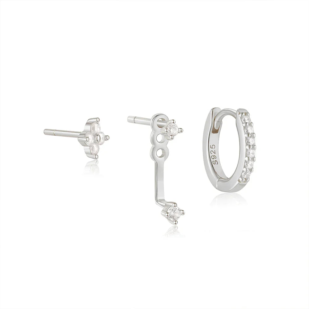 Trendy 3-Piece Stud and Drop Earrings Set