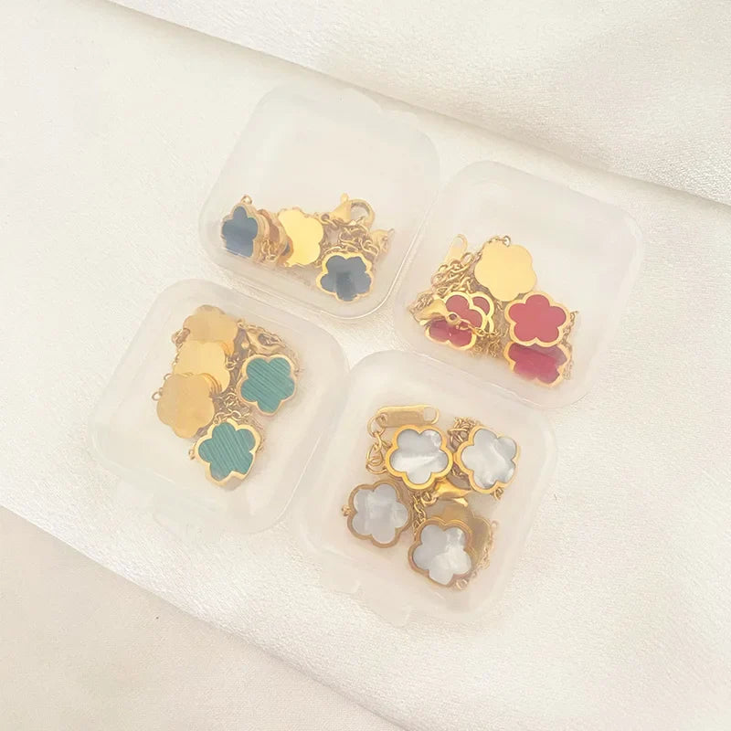 Elegant Gold-Plated Five Flower Charm Bracelet