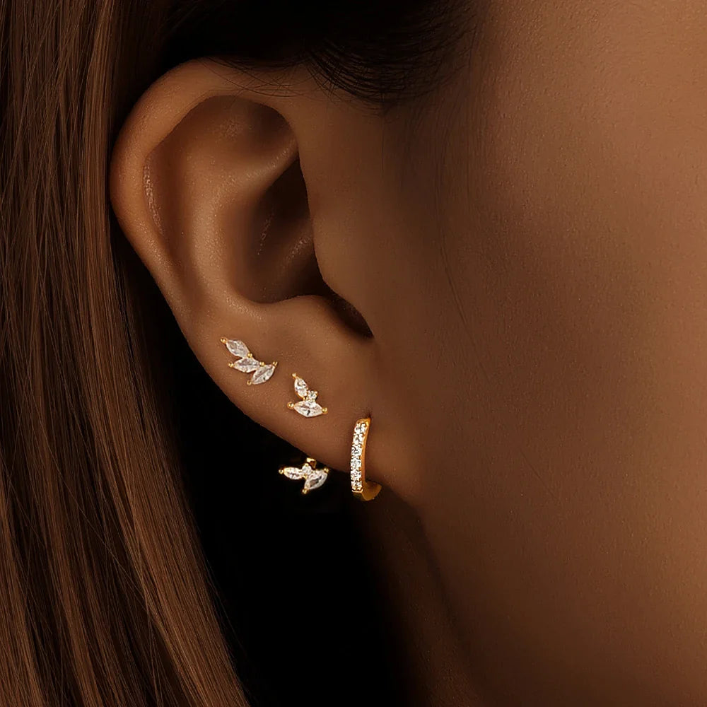 Trendy 3-Piece Stud and Drop Earrings Set