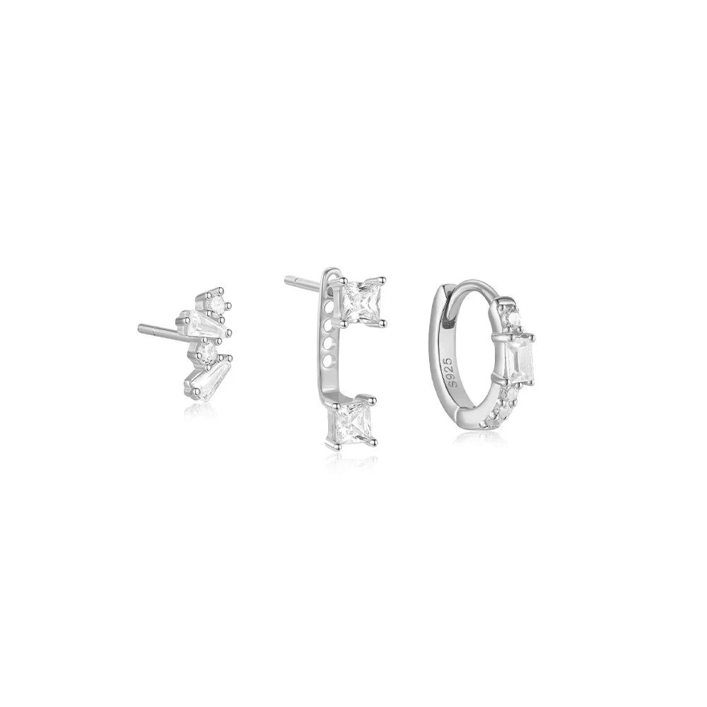 Trendy 3-Piece Stud and Drop Earrings Set