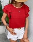 Annabel | Ruffle-Sleeve Textured Blouse