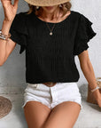 Annabel | Ruffle-Sleeve Textured Blouse