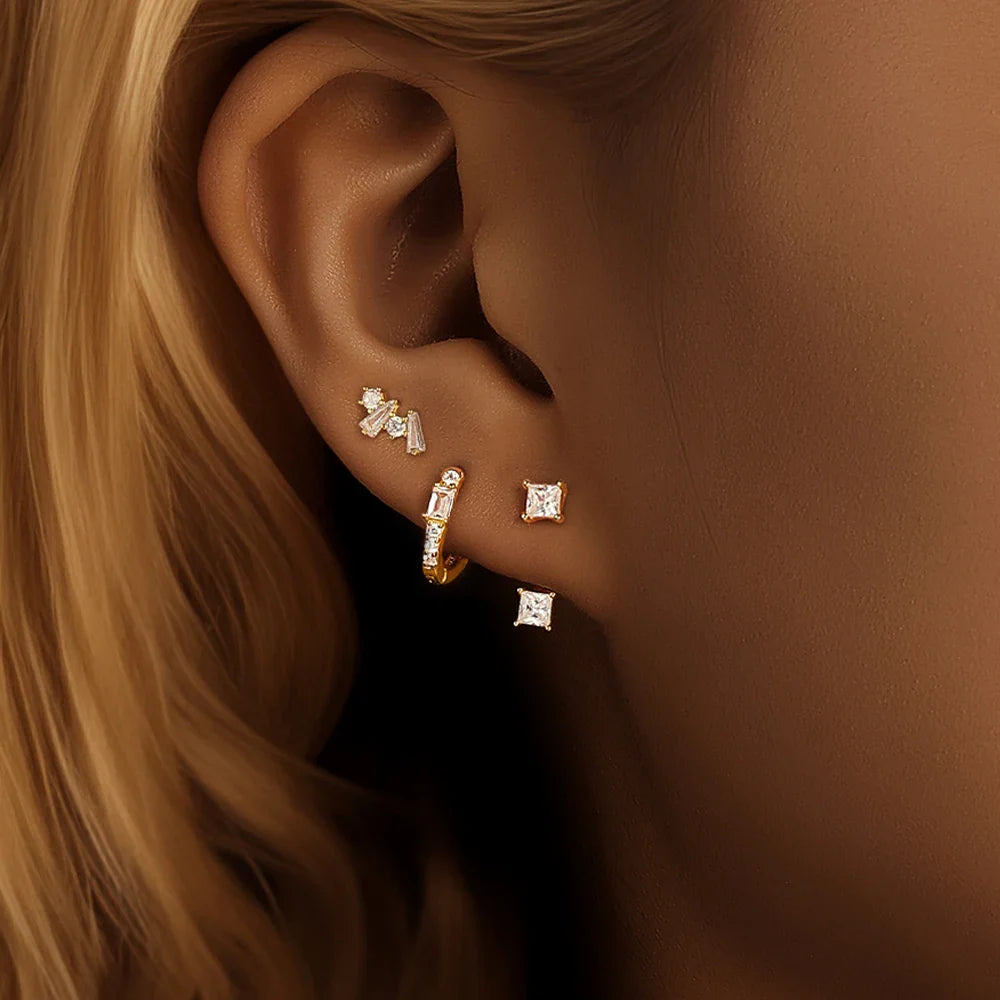 Trendy 3-Piece Stud and Drop Earrings Set