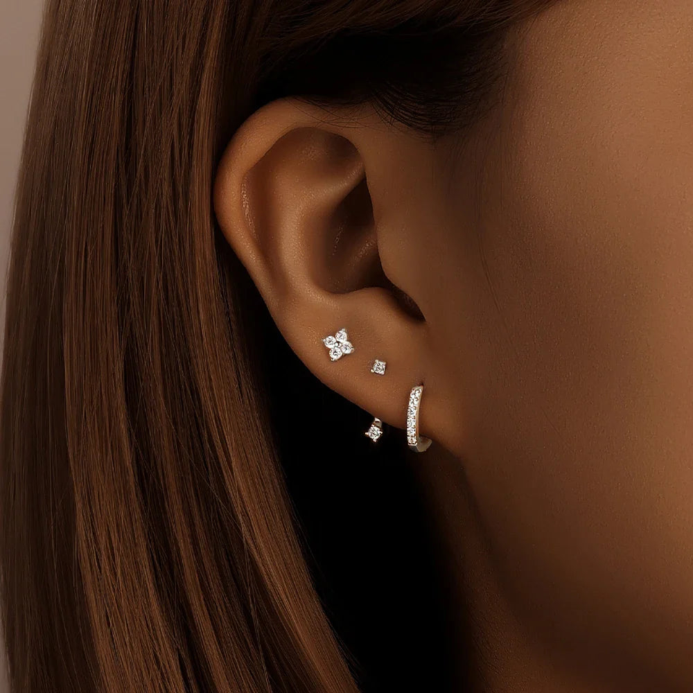 Trendy 3-Piece Stud and Drop Earrings Set