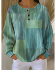 Melody | Button-Neck Print Sweatshirt