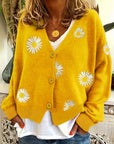 Maribel | Floral Embroidered Button-Front Cardigan