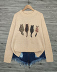 Tamara | Cozy Cat-Print Sweater