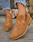 Isadora | Embroidered Low-Heel Ankle Boots