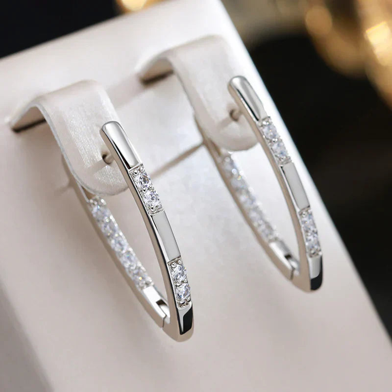 Zirconia Gold Earrings with Brilliant Shine