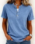 Nora | Relaxed Button-Neck Top